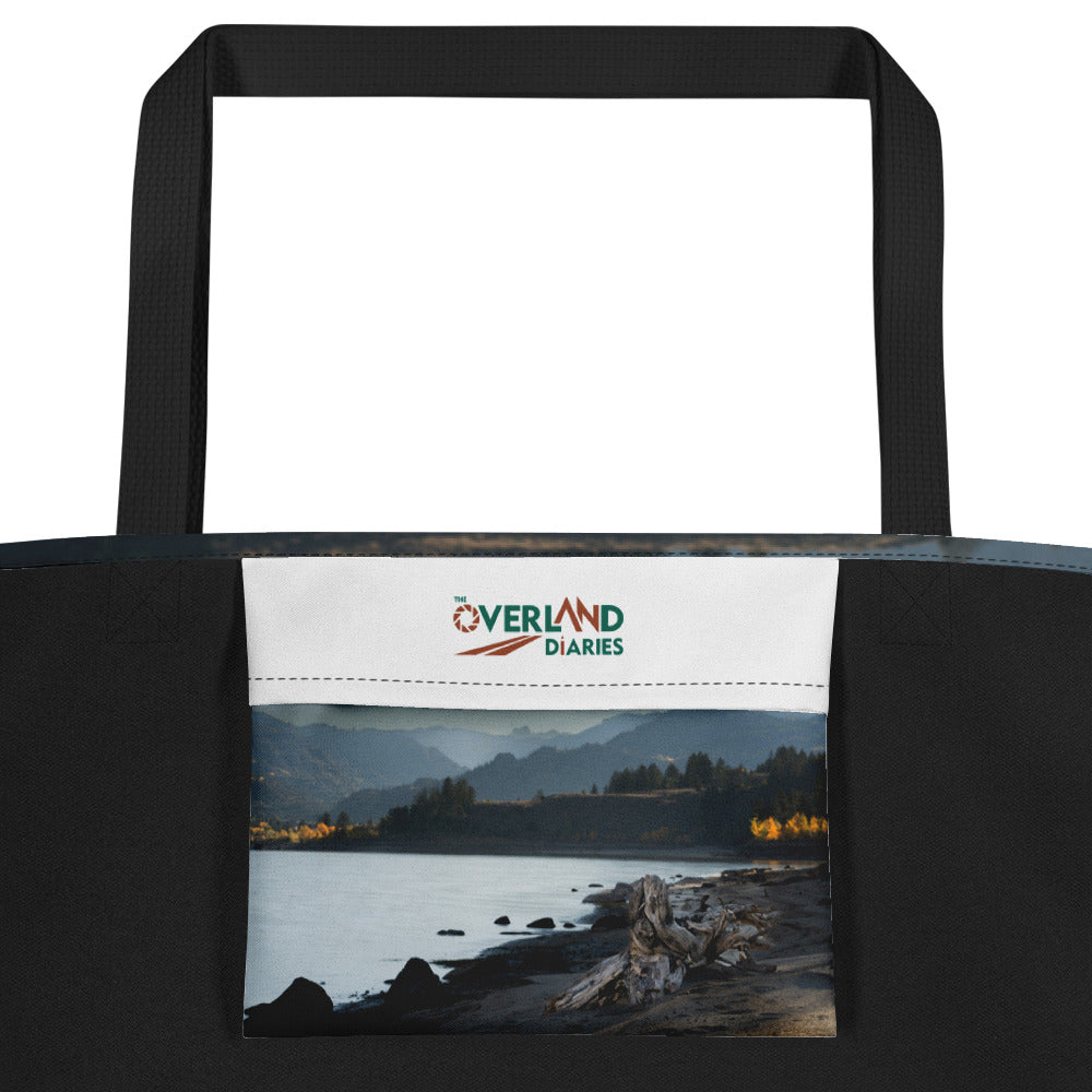 Boulder Lake in the Fall All-Over Print Large Tote Bag