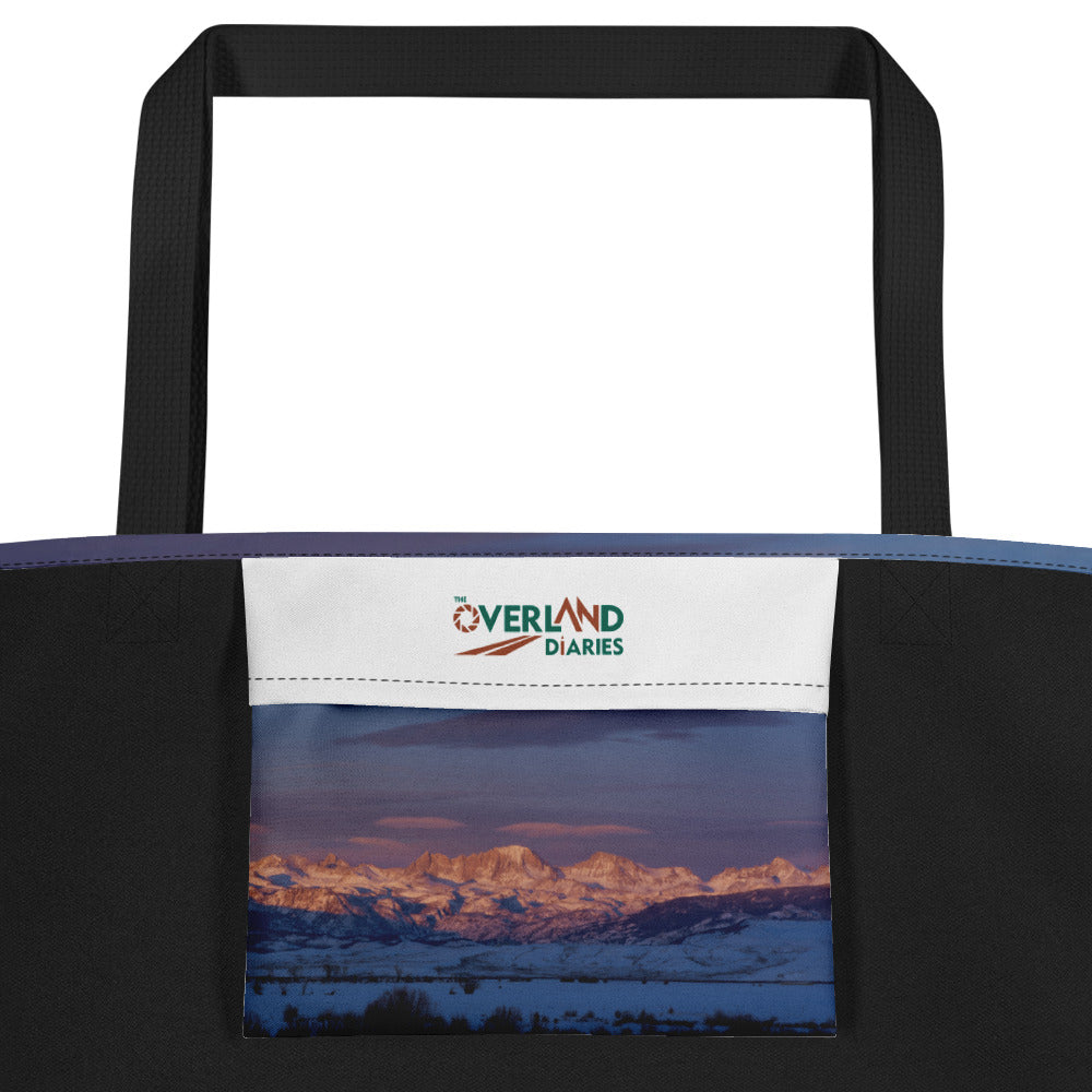 Wind River Range Large Tote Bags: Carry the Sunset Magic of Wyoming