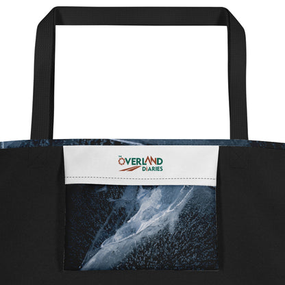 Texture of Frozen Fremont Lake All-Over Print Large Tote Bag