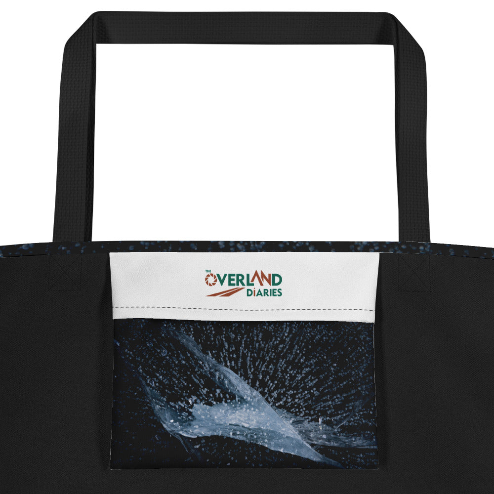 Texture of Frozen Fremont Lake All-Over Print Large Tote Bag