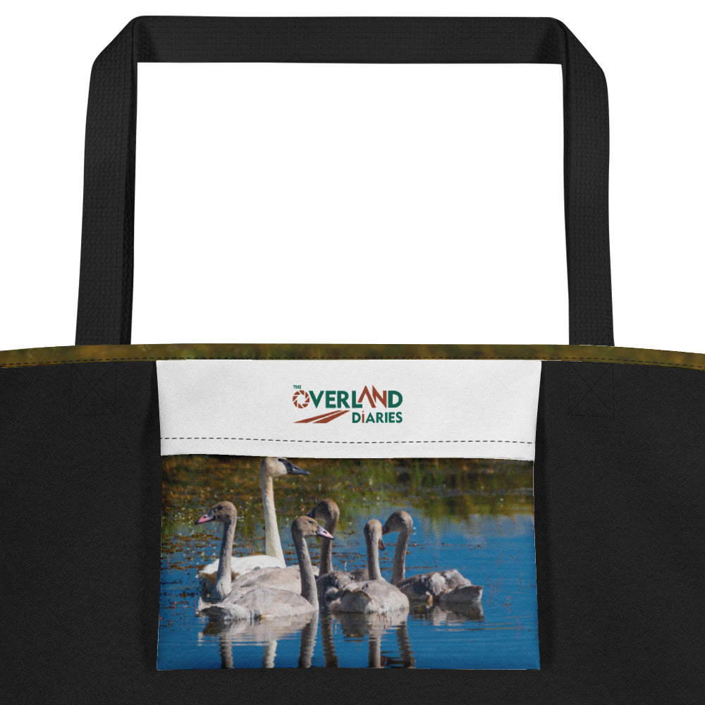 Swans All-Over Print Large Tote Bag