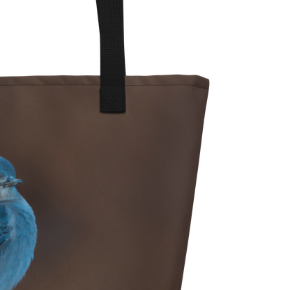 Mountain Bluebird All-Over Print Large Tote Bag