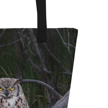 Owl All-Over Print Large Tote Bag