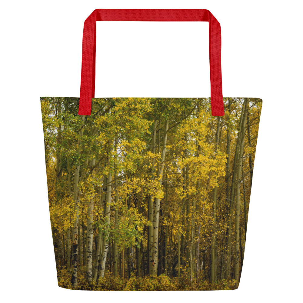 Aspens in the Fall All-Over Print Large Tote Bag