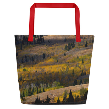 Aspens in the Fall All-Over Print Large Tote Bag