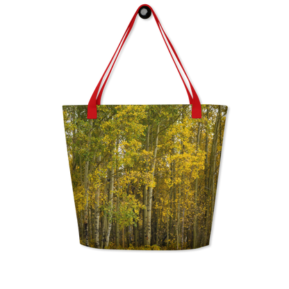 Aspens in the Fall All-Over Print Large Tote Bag