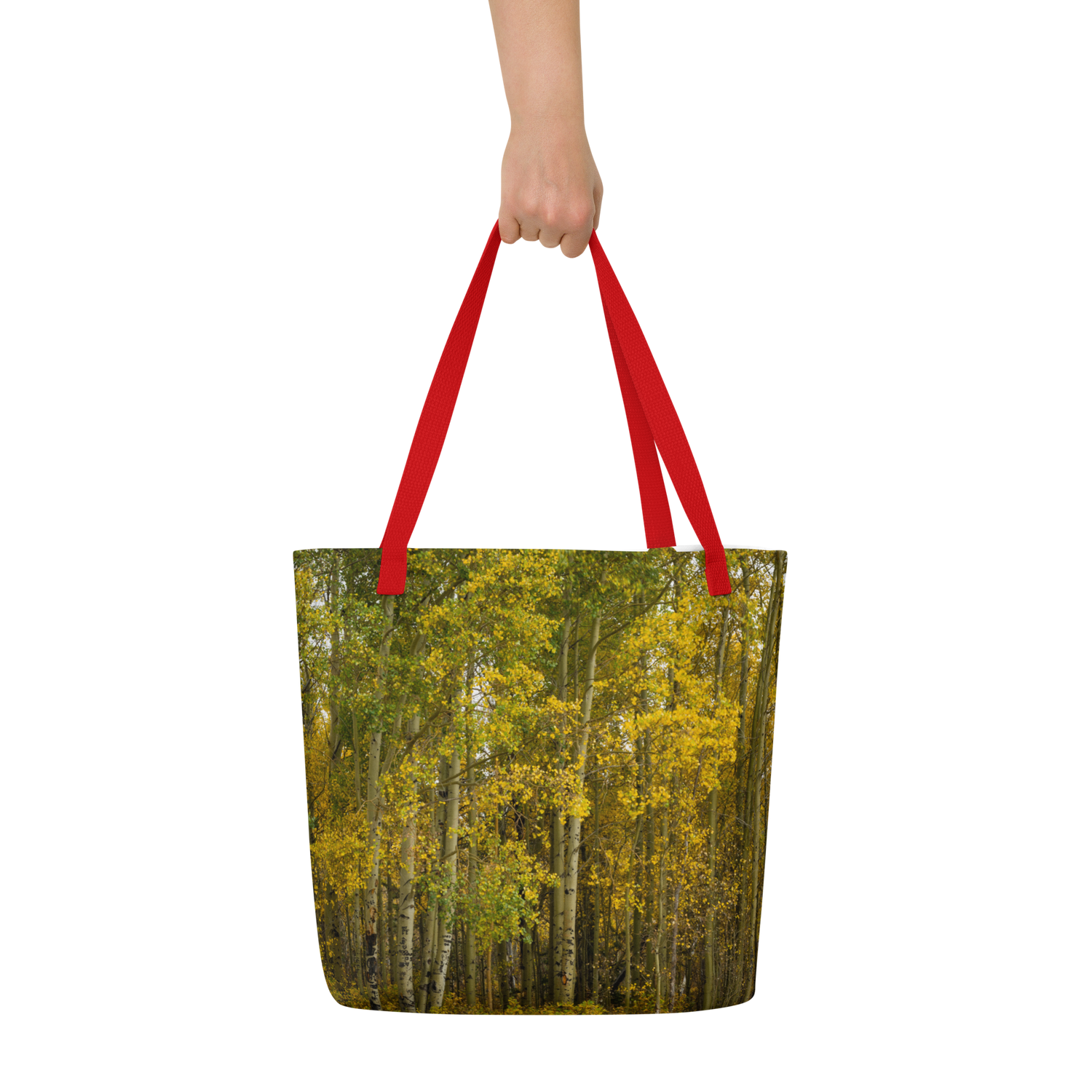 Aspens in the Fall All-Over Print Large Tote Bag