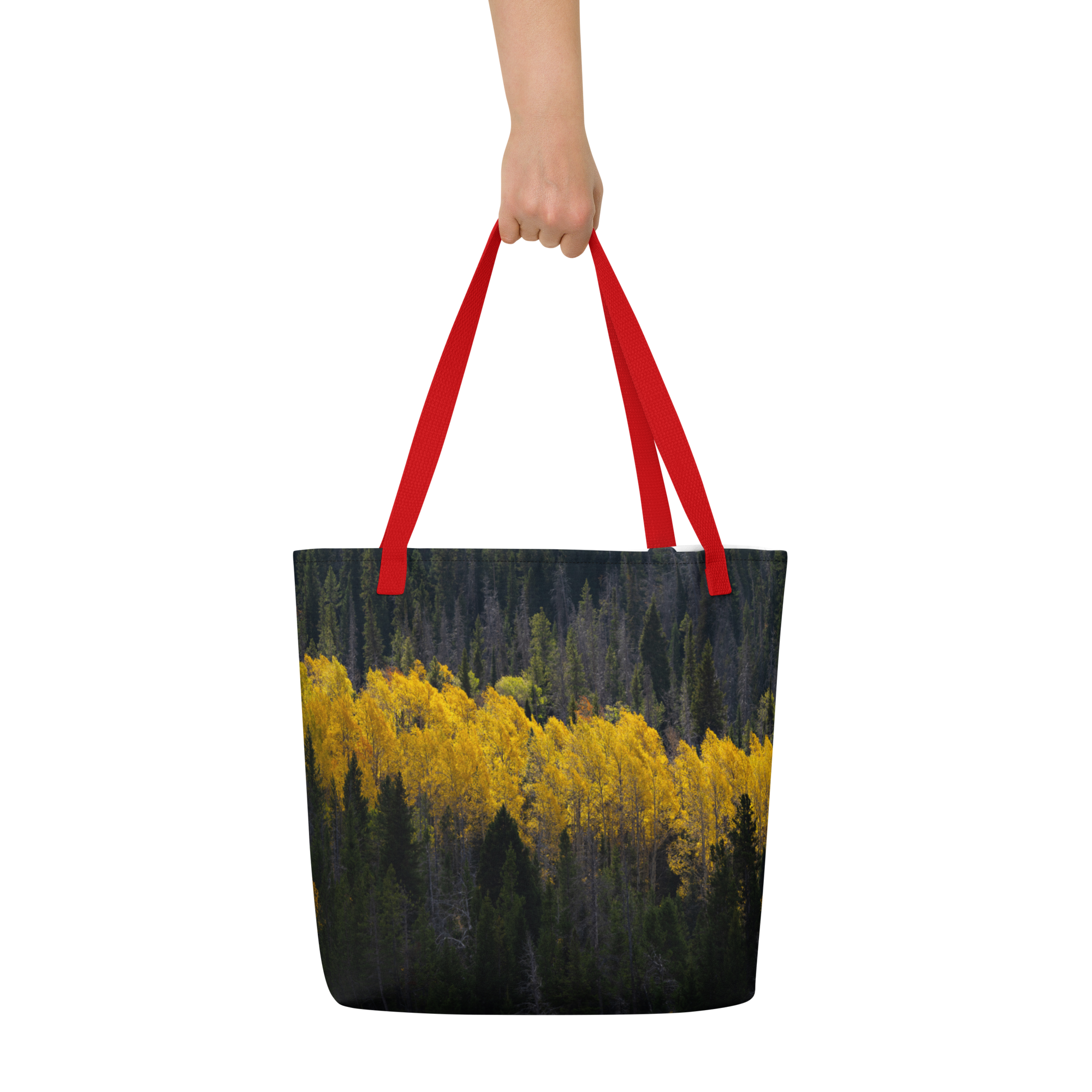 Aspens in the Fall All-Over Print Large Tote Bag