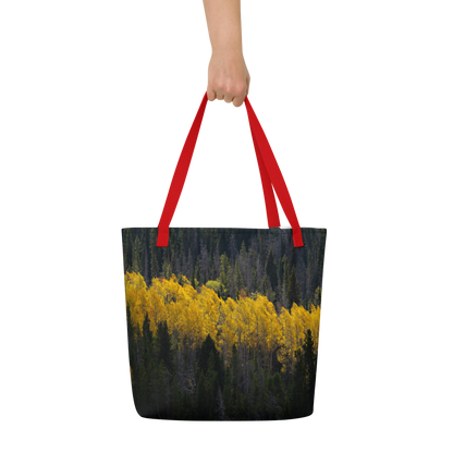 Aspens in the Fall All-Over Print Large Tote Bag