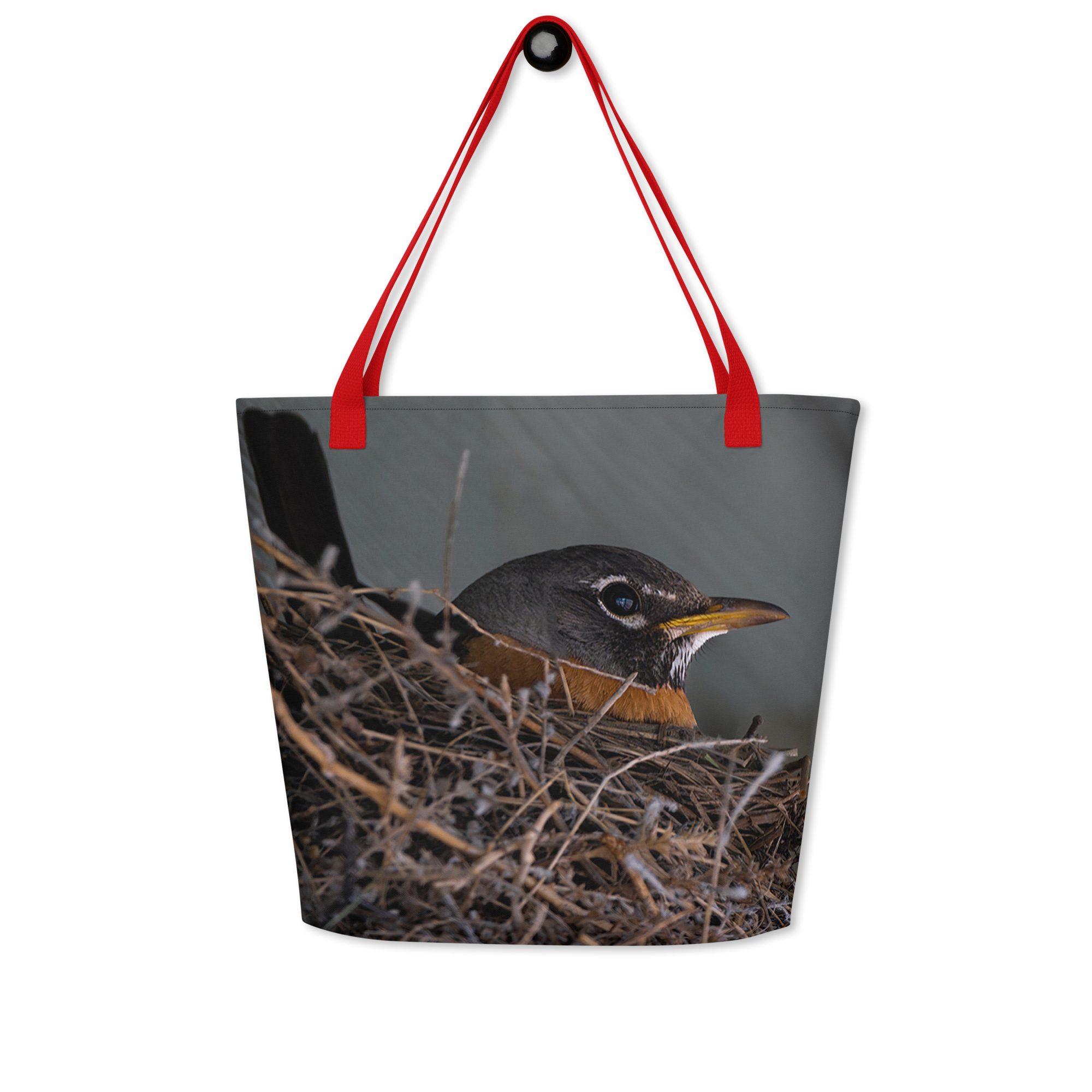 Mama Robin All-Over Print Large Tote Bag