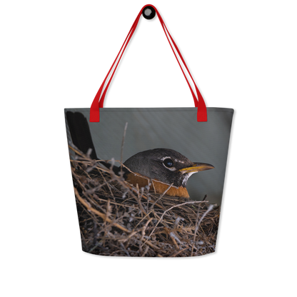 Mama Robin All-Over Print Large Tote Bag