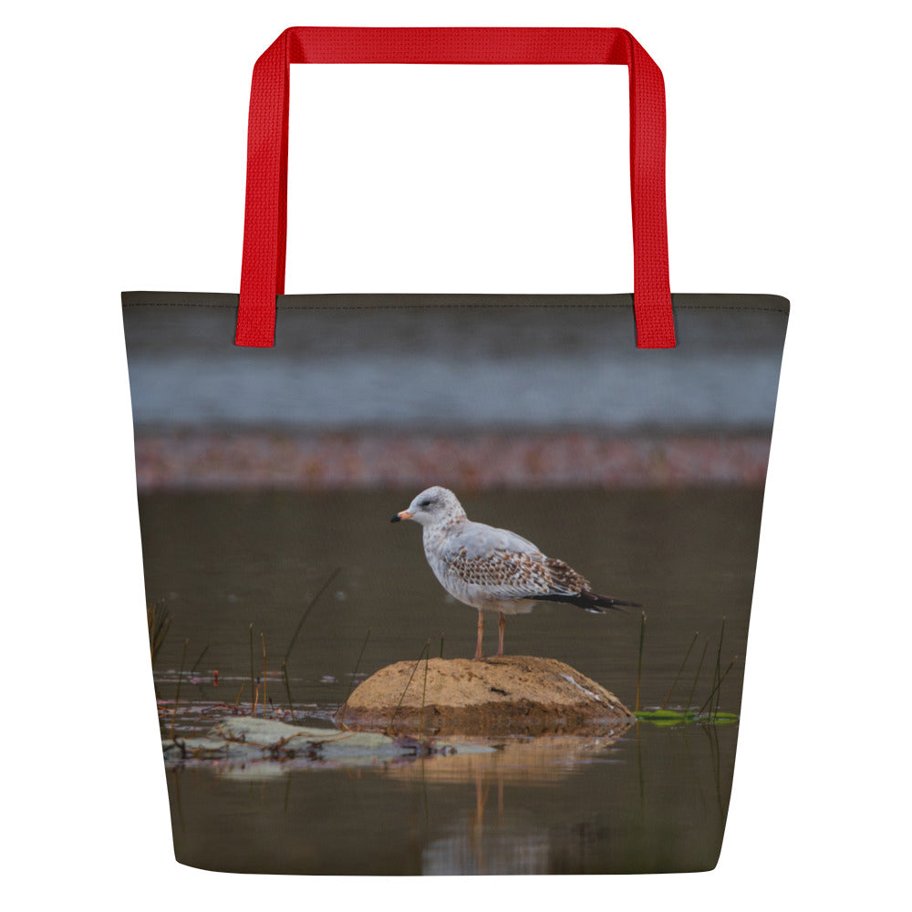 Ring Billed Seagull All-Over Print Large Tote Bag