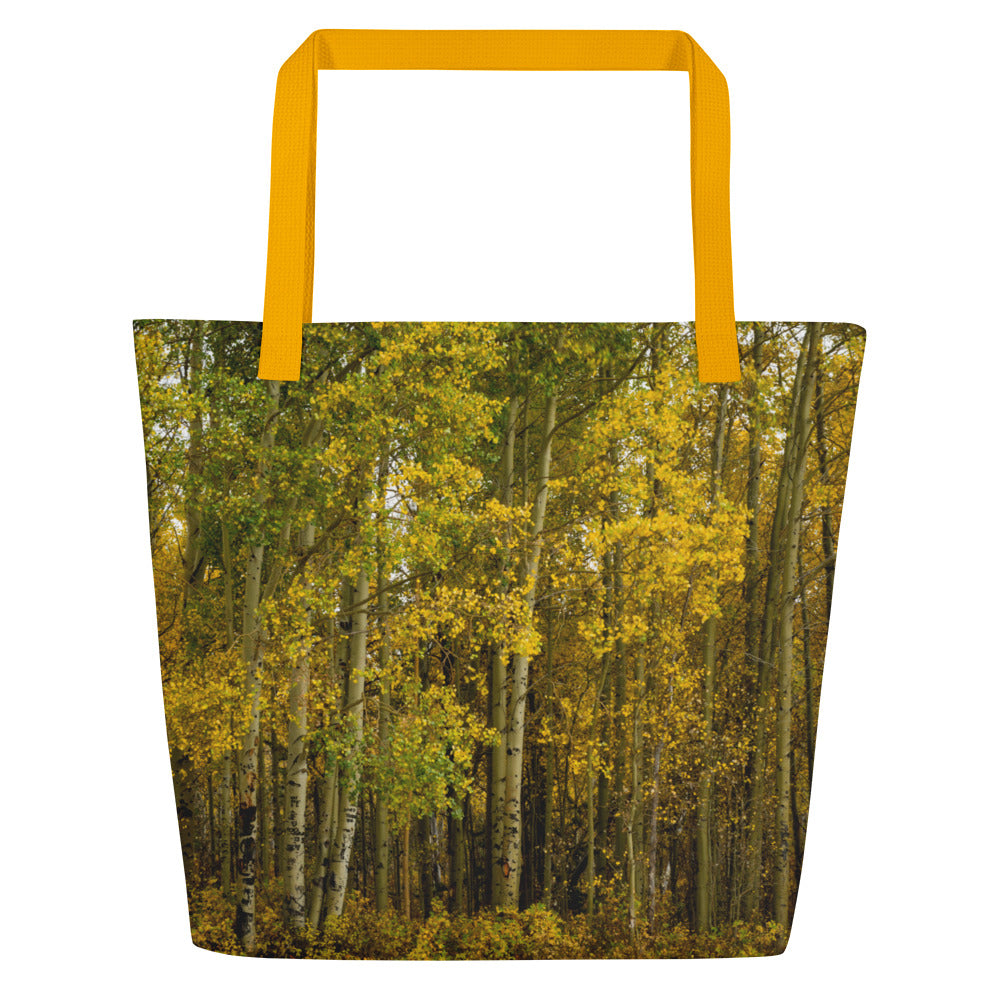 Aspens in the Fall All-Over Print Large Tote Bag