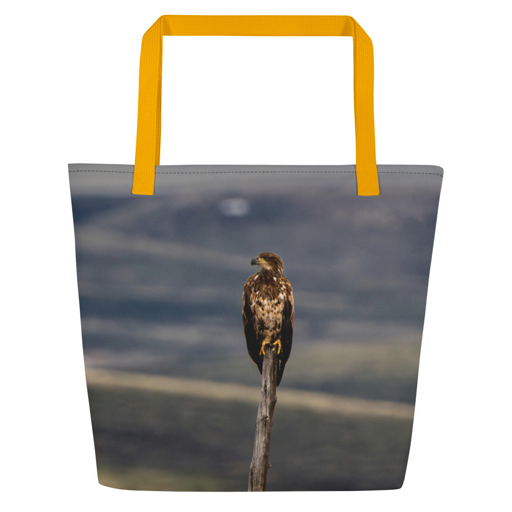 Young Bald Eagle All-Over Print Large Tote Bag