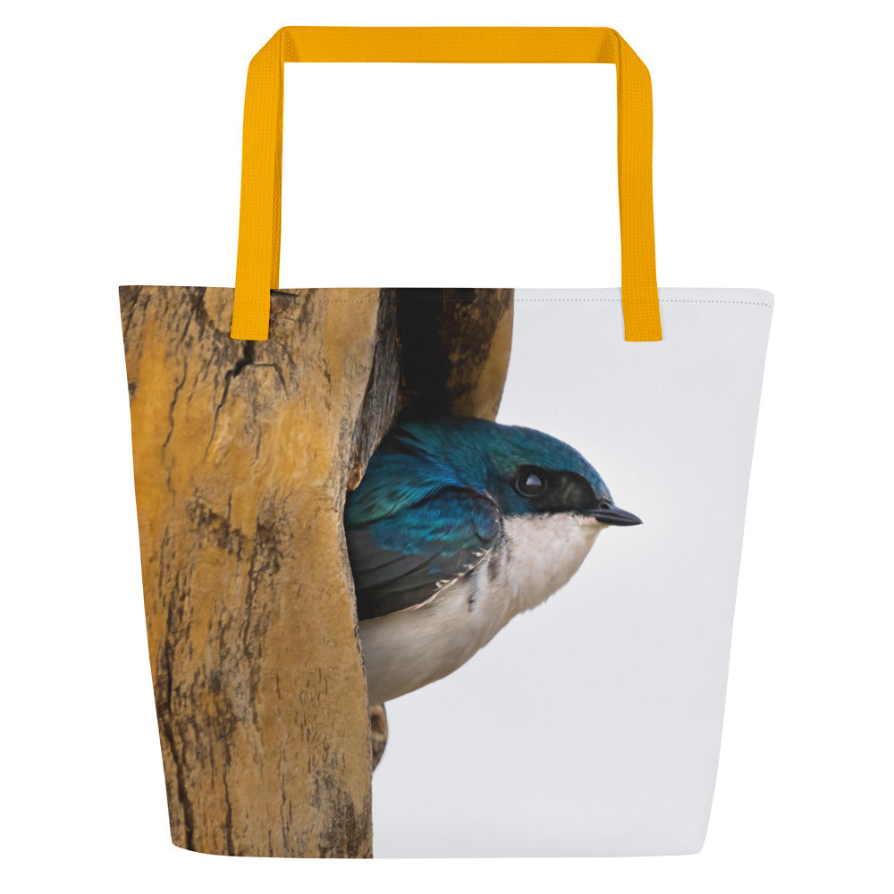 Tree Swallow All-Over Print Large Tote Bag