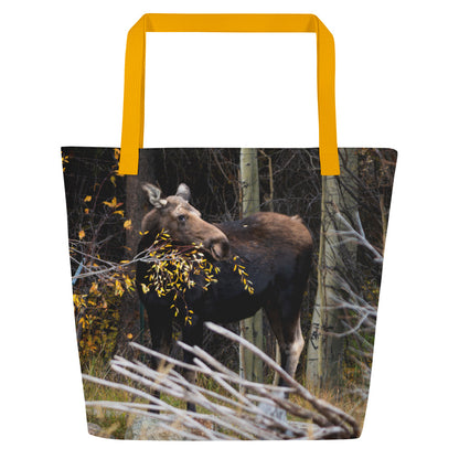 Moose All-Over Print Large Tote Bag