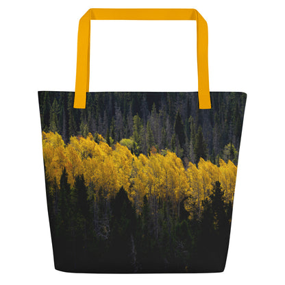 Aspens in the Fall All-Over Print Large Tote Bag