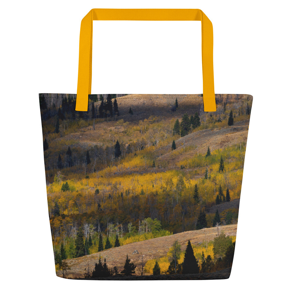 Aspens in the Fall All-Over Print Large Tote Bag