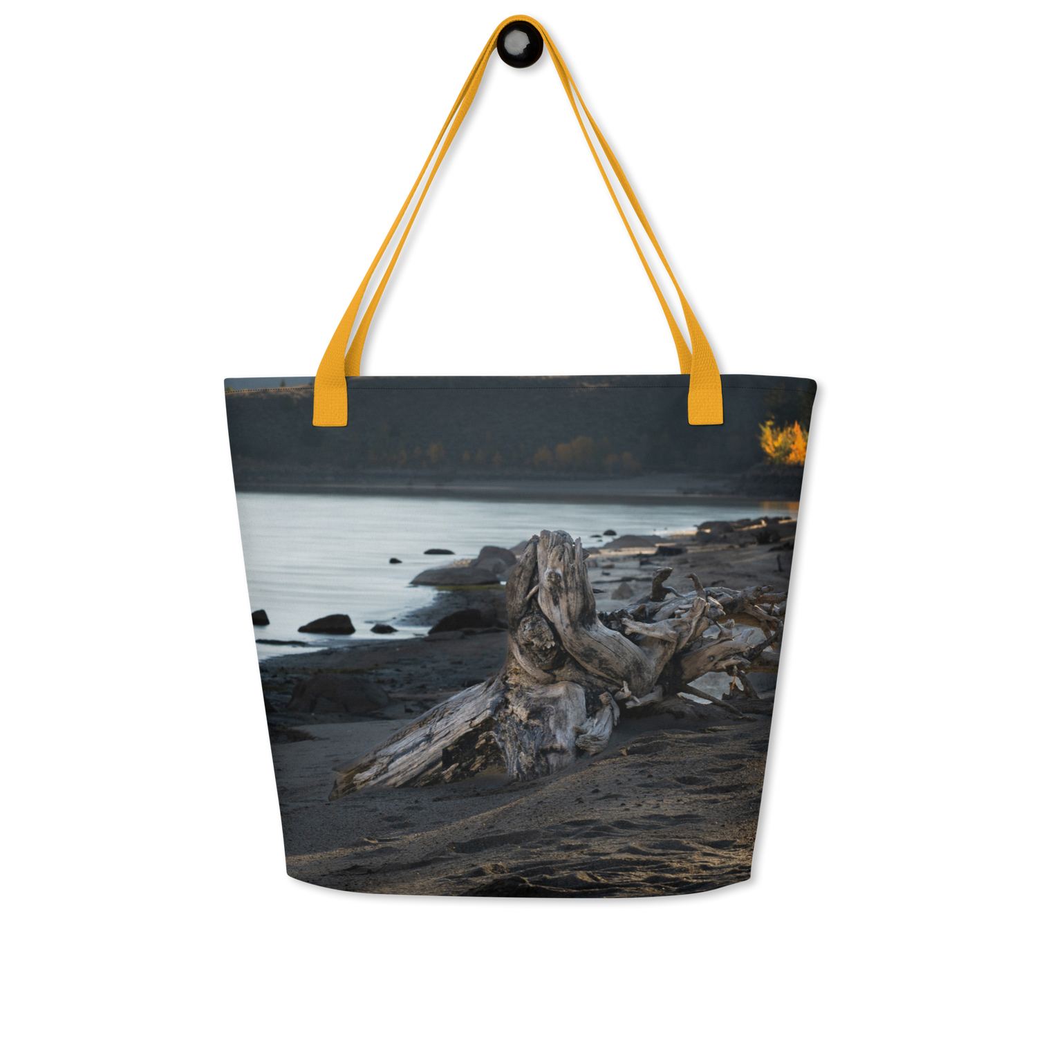 Boulder Lake in the Fall All-Over Print Large Tote Bag