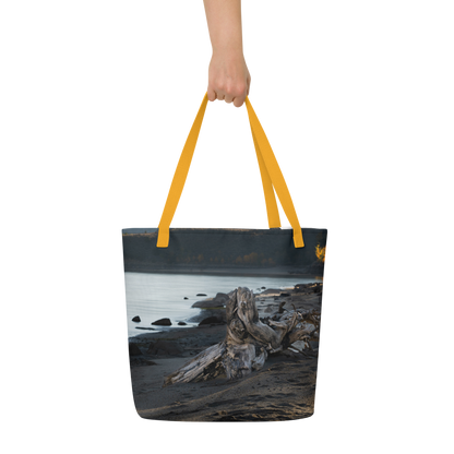 Boulder Lake in the Fall All-Over Print Large Tote Bag