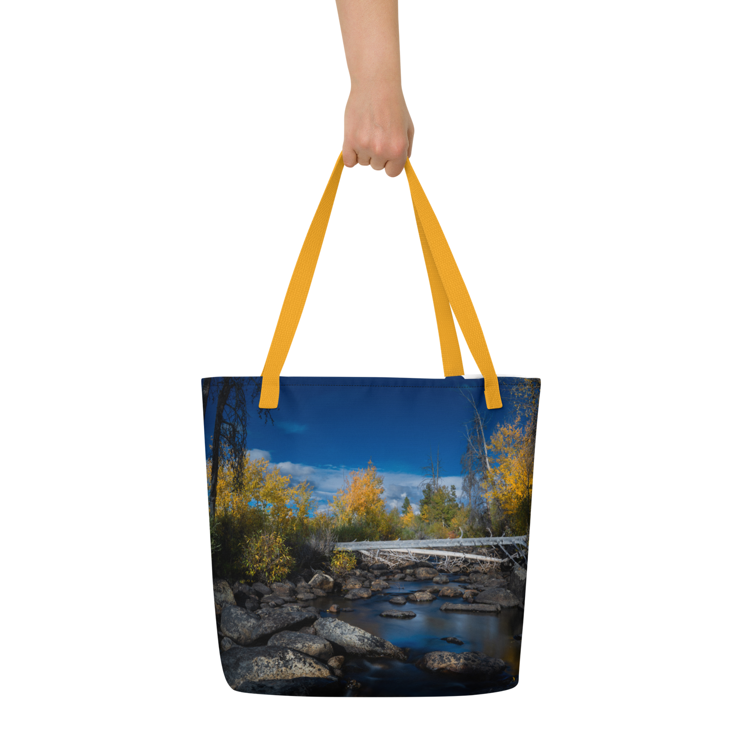 Aspens in the Fall All-Over Print Large Tote Bag