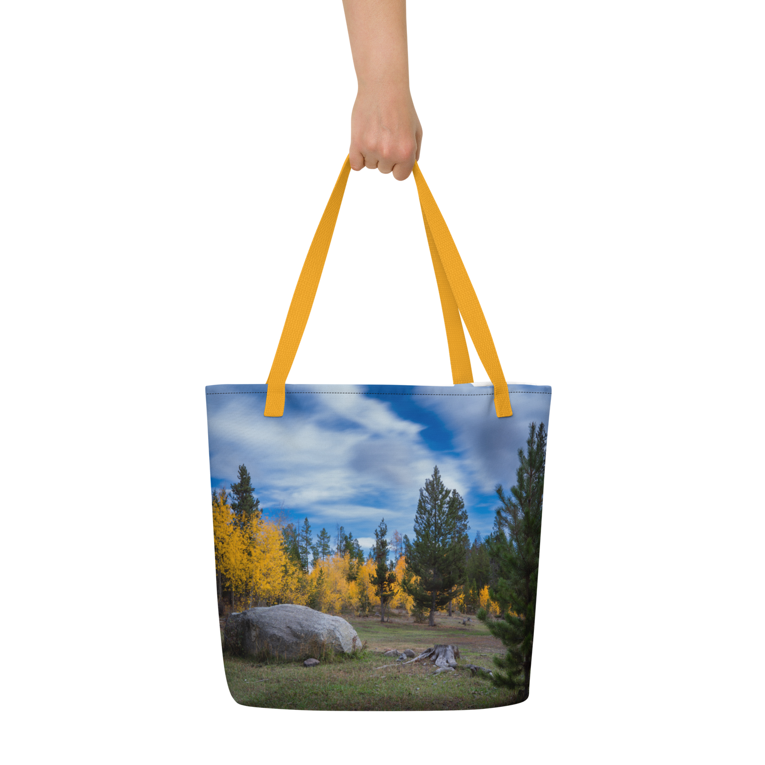 Fall in Wyoming All-Over Print Large Tote Bag