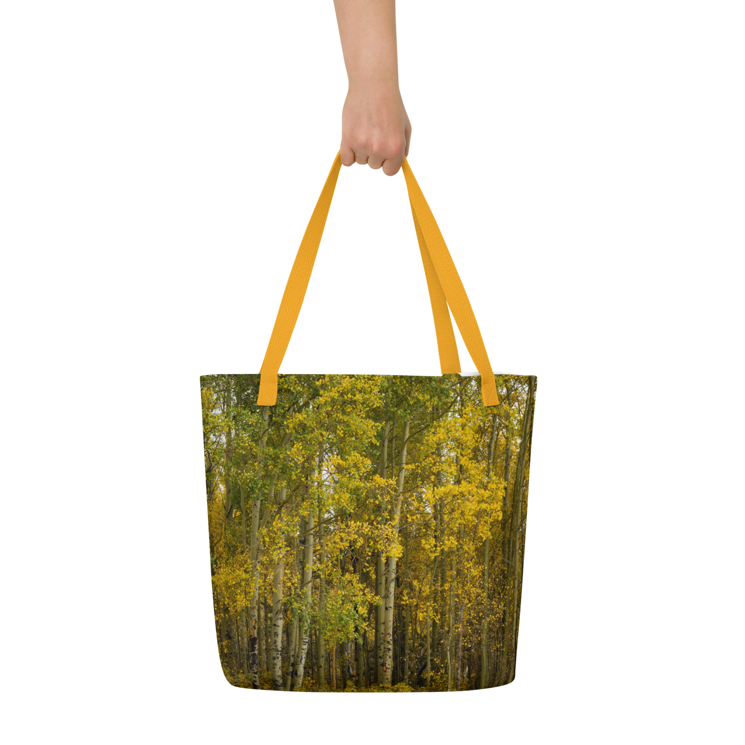 Aspens in the Fall All-Over Print Large Tote Bag