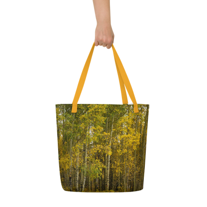 Aspens in the Fall All-Over Print Large Tote Bag