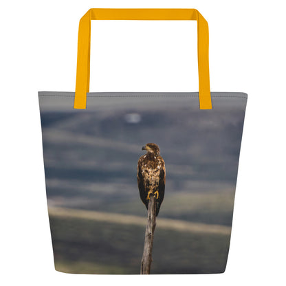 Young Bald Eagle All-Over Print Large Tote Bag