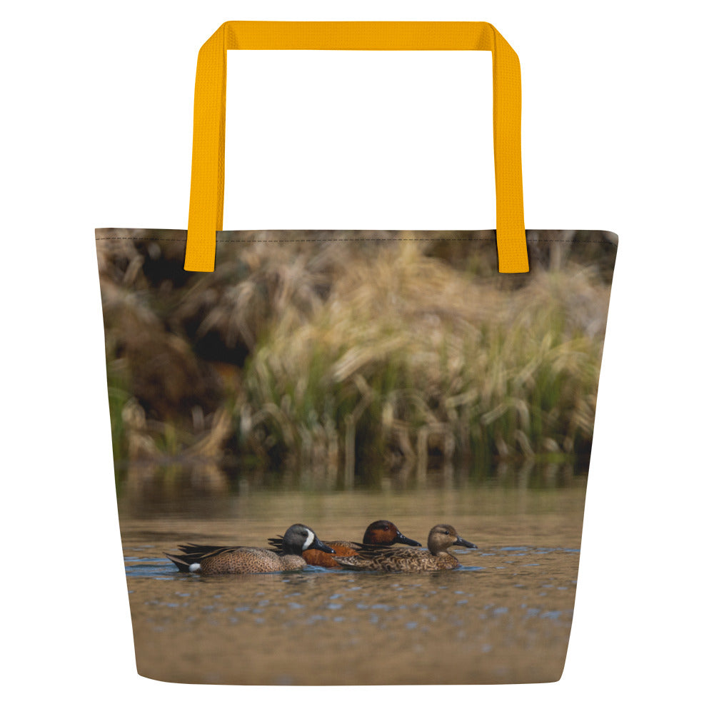 Ducks All-Over Print Large Tote Bag