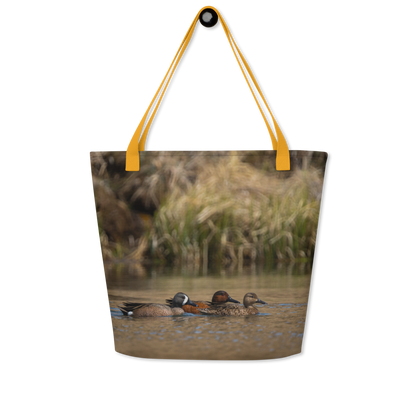 Ducks All-Over Print Large Tote Bag