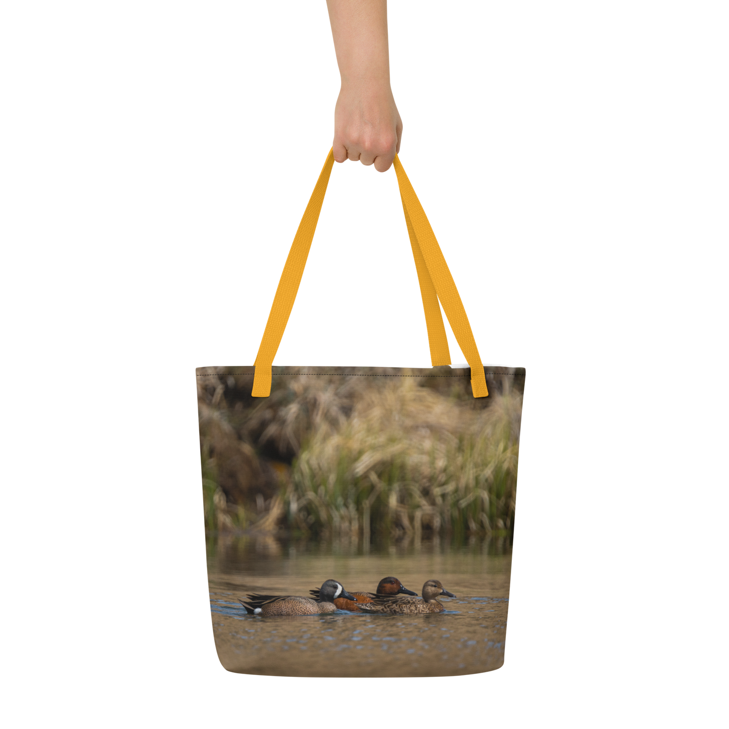 Ducks All-Over Print Large Tote Bag