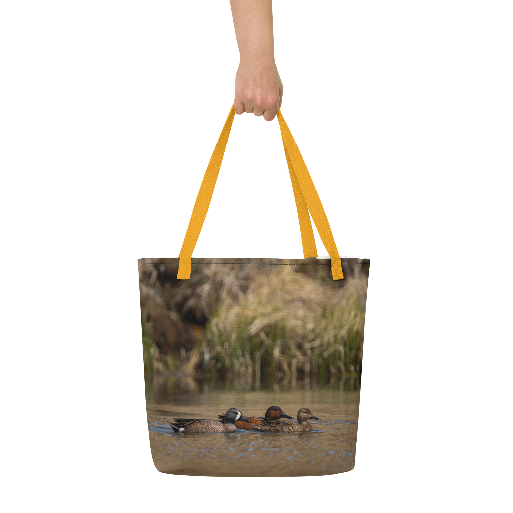 Ducks All-Over Print Large Tote Bag