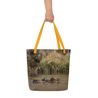 Ducks All-Over Print Large Tote Bag