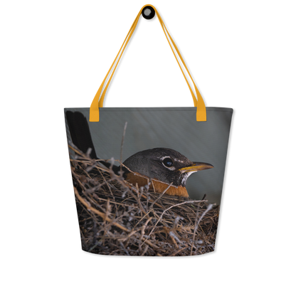 Mama Robin All-Over Print Large Tote Bag