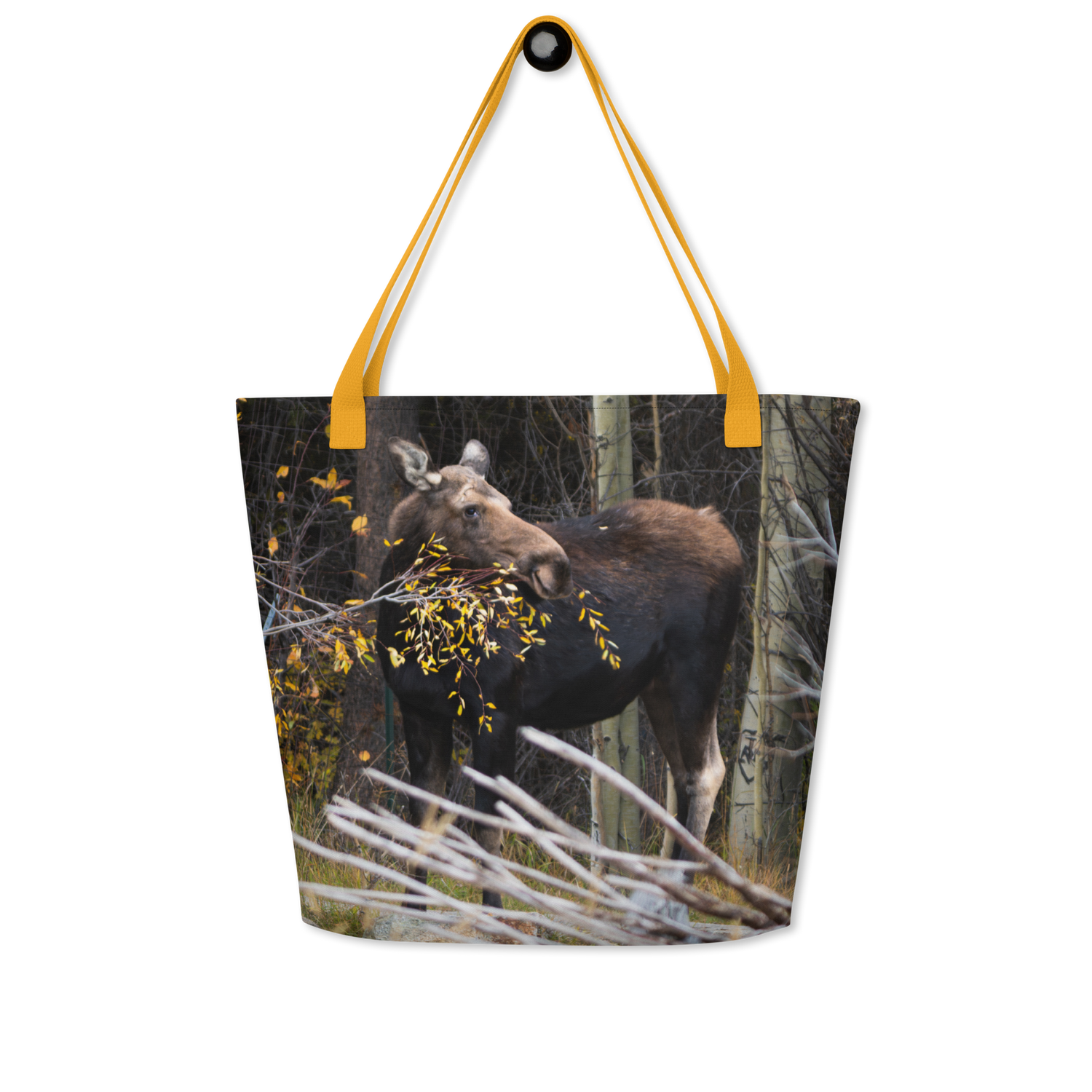 Moose All-Over Print Large Tote Bag