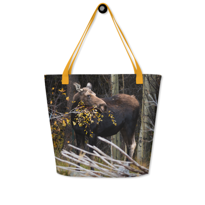 Moose All-Over Print Large Tote Bag