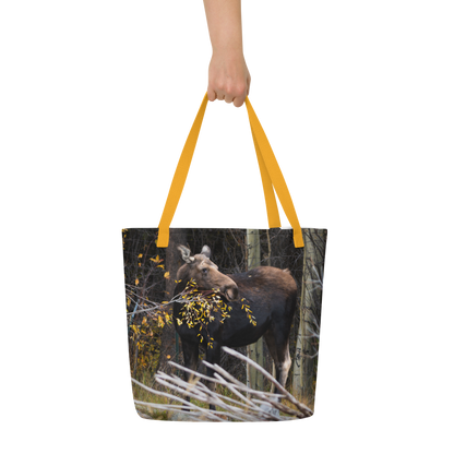 Moose All-Over Print Large Tote Bag