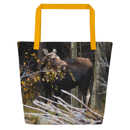 Moose All-Over Print Large Tote Bag