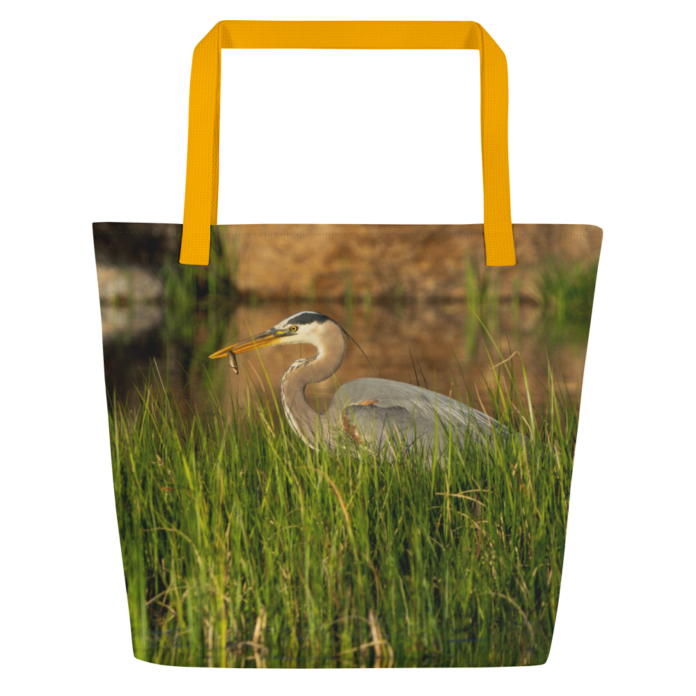 Blue Heron All-Over Print Large Tote Bag