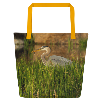 Blue Heron All-Over Print Large Tote Bag