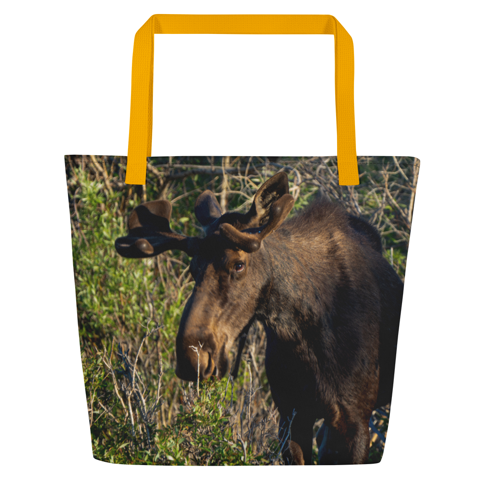 Moose All-Over Print Large Tote Bag