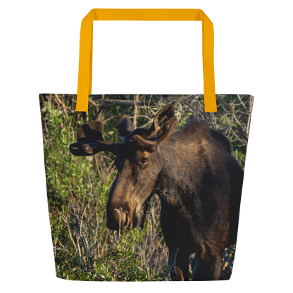 Moose All-Over Print Large Tote Bag