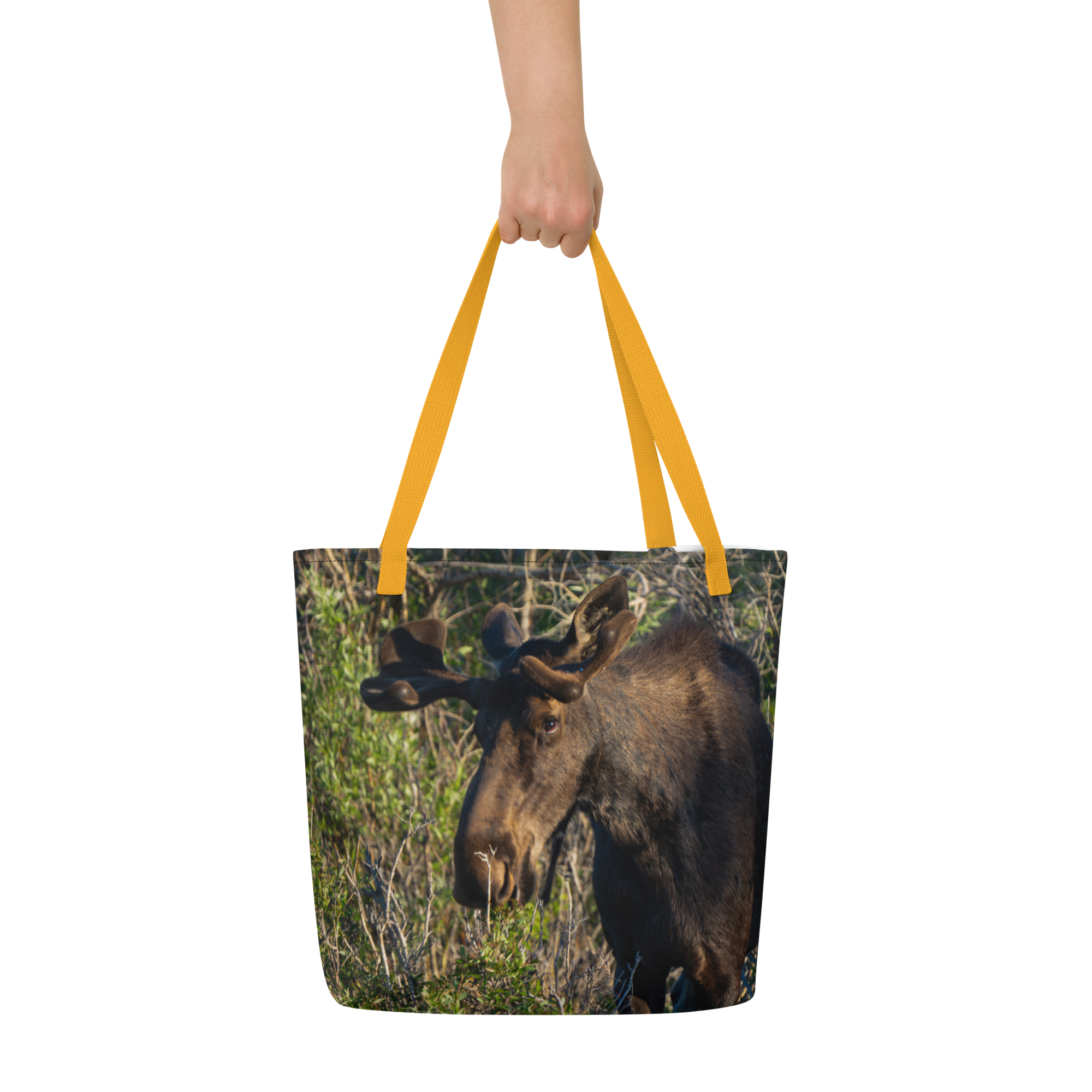 Moose All-Over Print Large Tote Bag