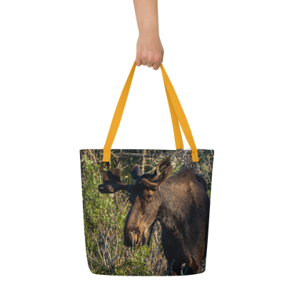 Moose All-Over Print Large Tote Bag