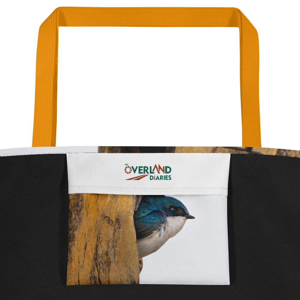 Tree Swallow All-Over Print Large Tote Bag