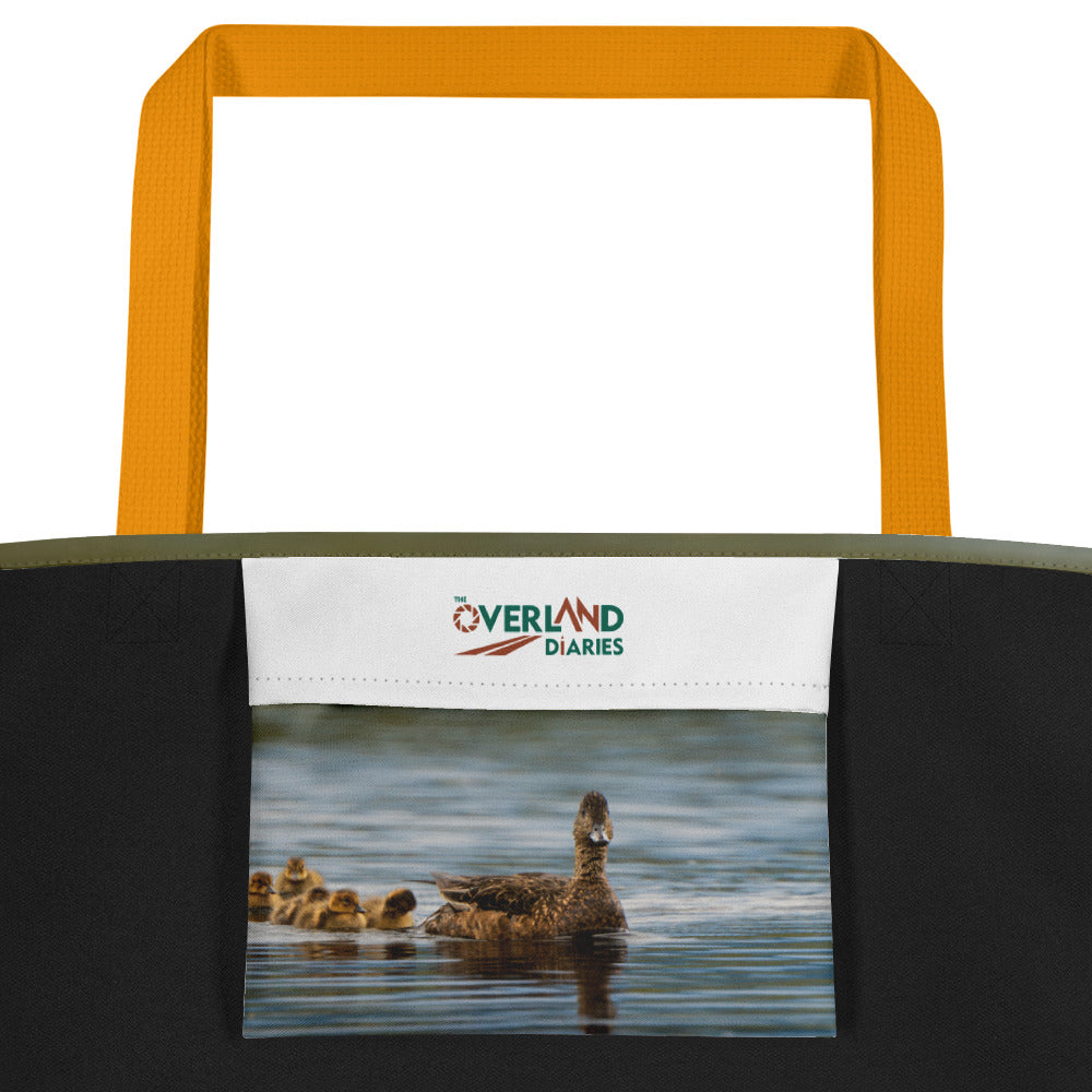 Duck Family All-Over Print Large Tote Bag