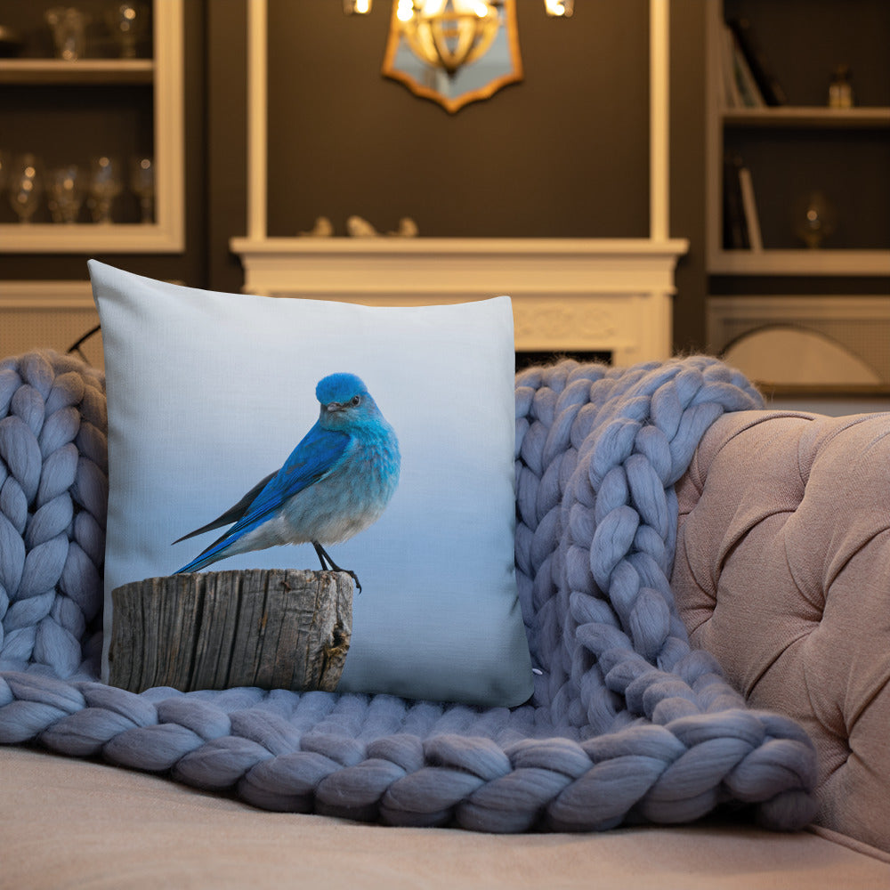 Mountain Bluebird Premium Pillow