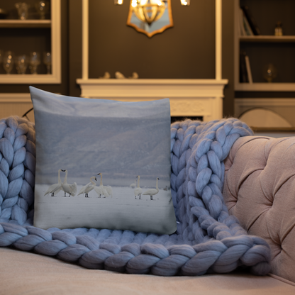 Pillows Inspired by Wyoming’s Winter Mornings: A Symphony of Swans, Geese, and Ducks