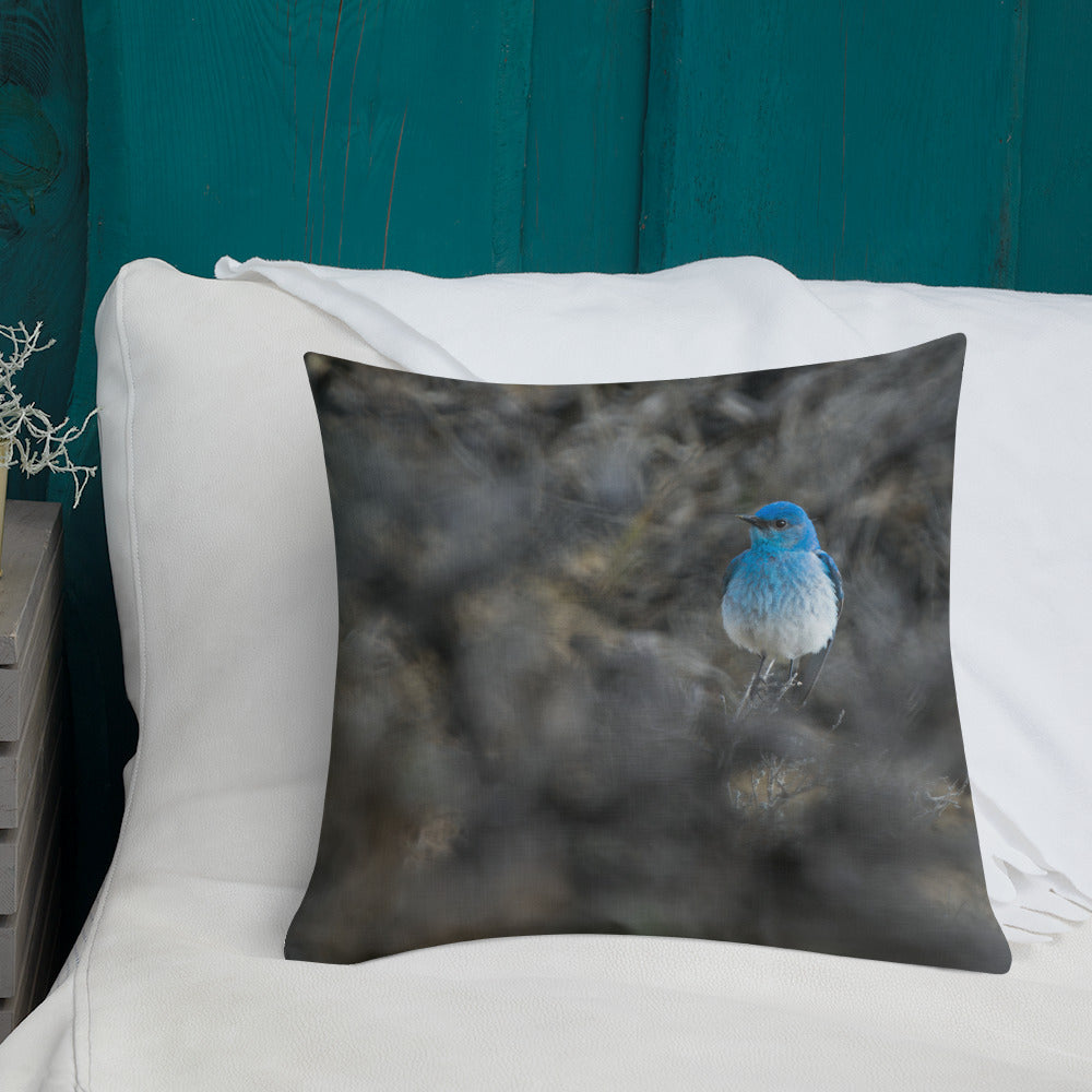 Mountain Bluebird Premium Pillow